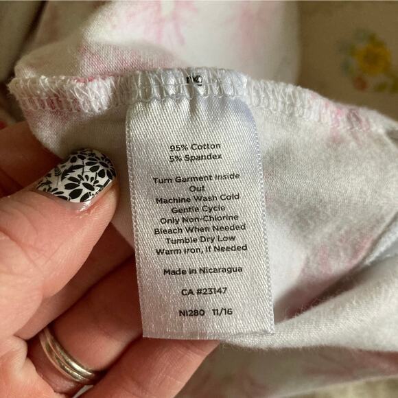 Talbots Pink Stretch Floral Pullover, Size MP - Picture 5 of 5